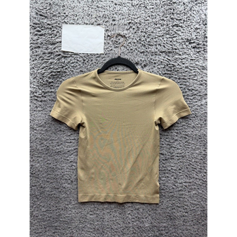 Skims Women's Soft Smoothing Seamless Crewneck T-Shirt Olive Green Size S
